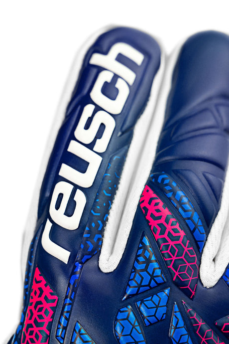 Reush Attrakt RE:GRIP NC Finger Support Goalkeeper Gloves Blue/Pink - Best Buy Soccer