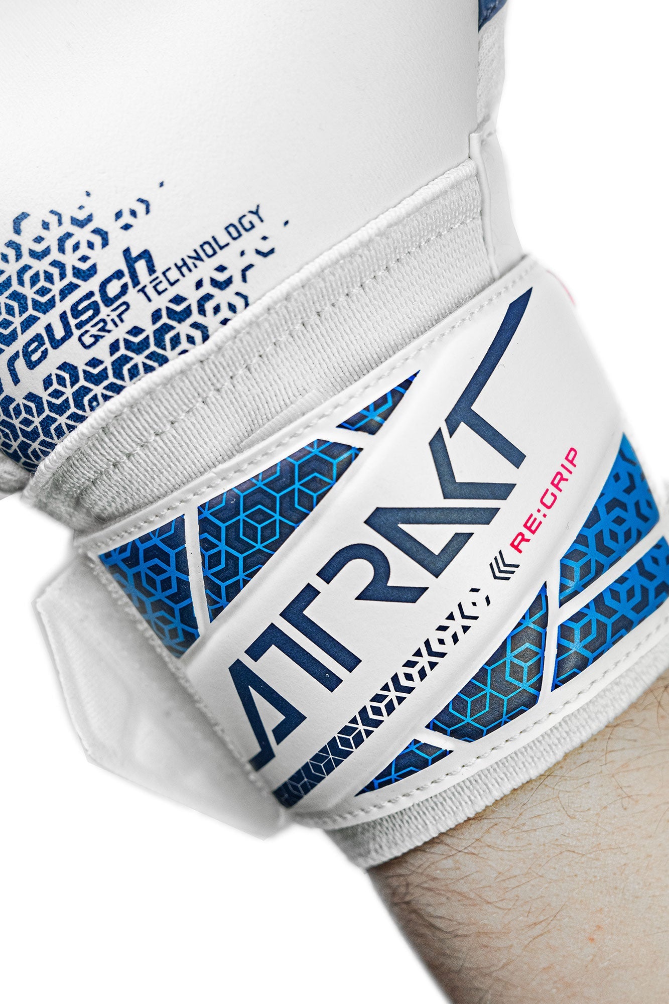 Reush Attrakt RE:GRIP NC Finger Support Goalkeeper Gloves Blue/Pink - Best Buy Soccer
