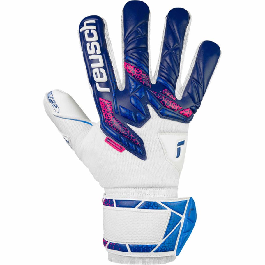 Reush Attrakt RE:GRIP NC Finger Support Junior Goalkeeper Gloves Blue/Pink - Best Buy Soccer