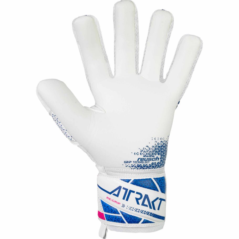 Reush Attrakt RE:GRIP NC Finger Support Junior Goalkeeper Gloves Blue/Pink - Best Buy Soccer