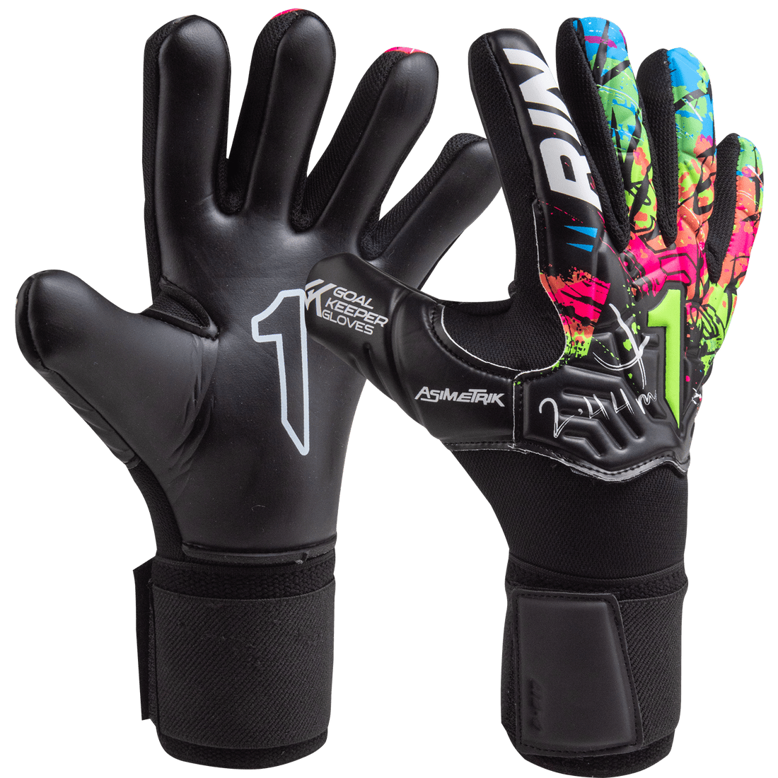 Rinat Asimetrik Training Spines (Finger Protection) Goalkeeper Glove - Black/Green - Best Buy Soccer