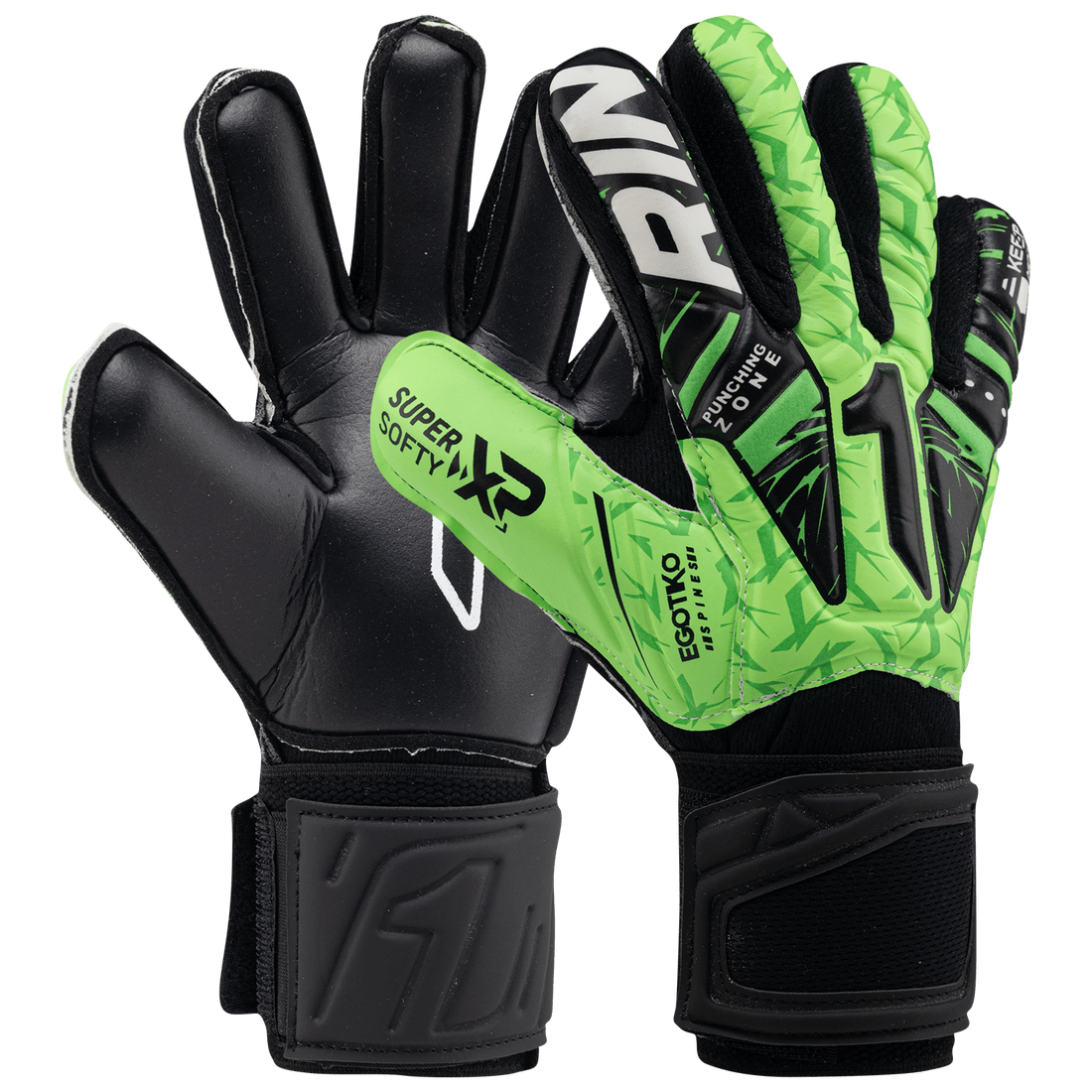Rinat Egotiko Vengador Prime Spines (Finger Protection) Goalkeeper Glove - Green/Black - Best Buy Soccer