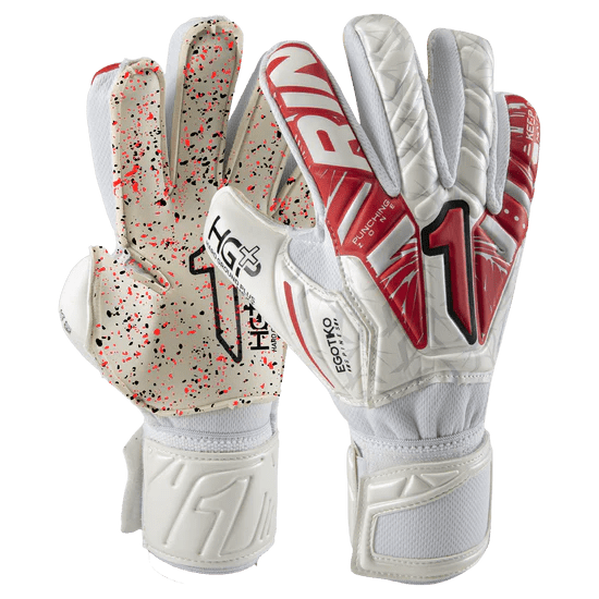 Rinat Egotiko Vengador Prime Turf - Spines (Finger Protection) Goalkeeper Glove - White/Red - Best Buy Soccer