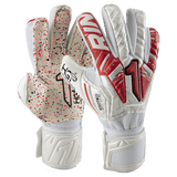 Rinat Egotiko Vengador Prime Turf - Spines (Finger Protection) Goalkeeper Glove - White/Red - Best Buy Soccer