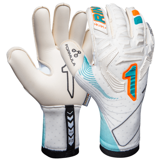 Rinat NKAM - Andre Onana II Pro Goalkeeper Gloves - White/Aqua - Best Buy Soccer