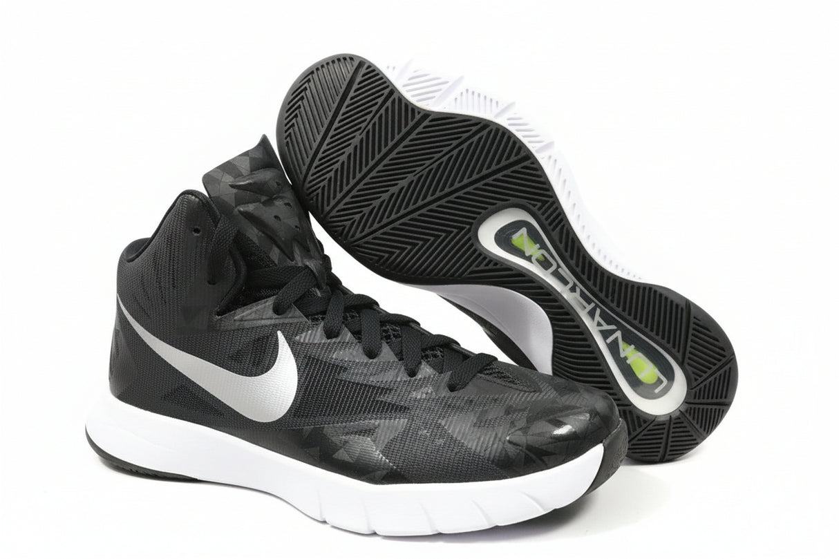 Nike JR Lunar  HyperQuickness Youth Basketball Shoes - Black/White