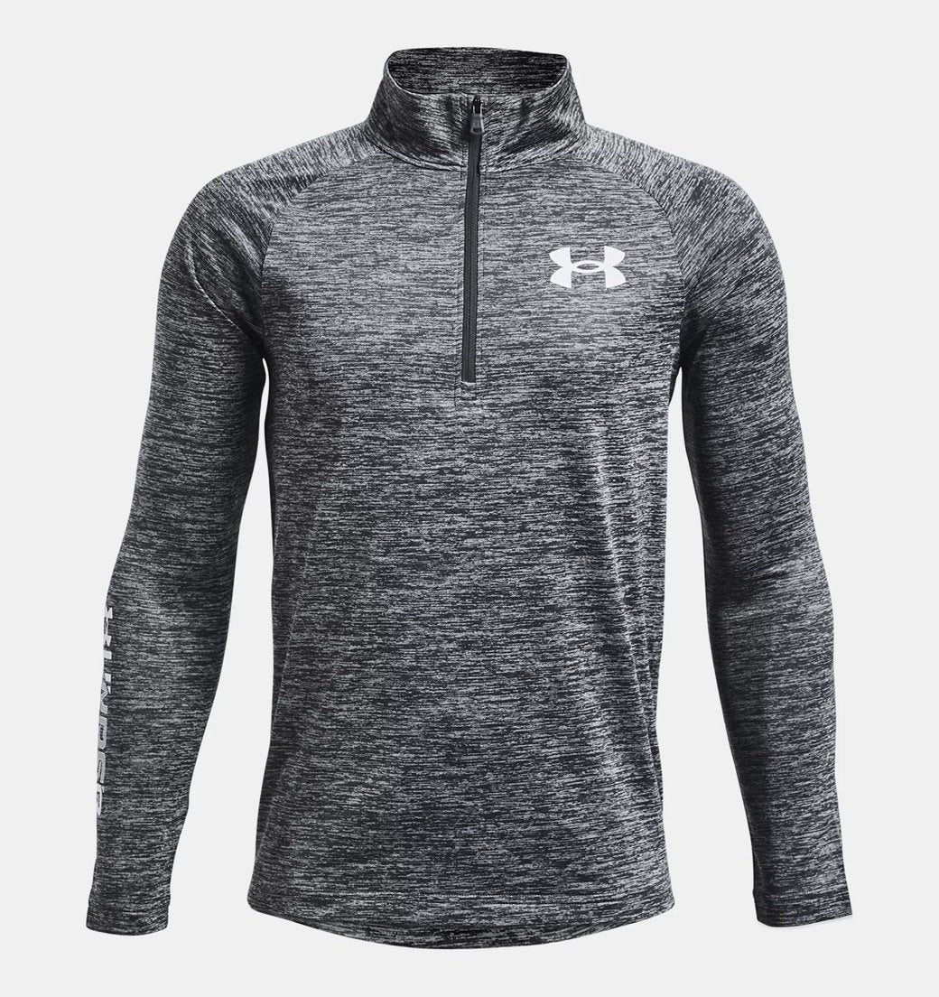 Under Armour Boys Tech Big Logo 1/4 Zip Pullover Pitch Grey