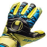 Uhlsport Eliminator Absolutgrip FS Goalkeeper Gloves Yellow/Black/Blue - Best Buy Soccer