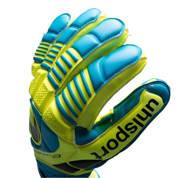 Uhlsport Eliminator Absolutgrip Goalkeeper Gloves Cyan/Yellow - Best Buy Soccer