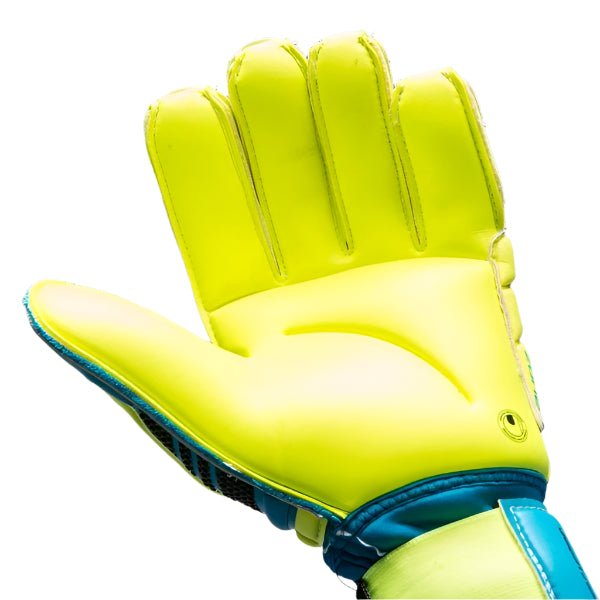 Uhlsport Eliminator Absolutgrip Goalkeeper Gloves Cyan/Yellow - Best Buy Soccer