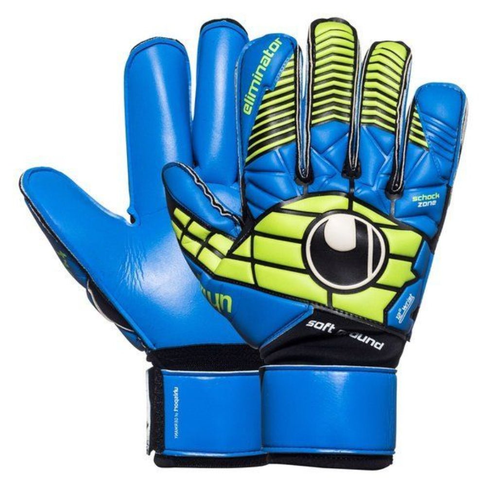 Uhlsport Eliminator Soft RF Competition Goalkeeper Gloves Black/Blue/Power Green - Best Buy Soccer