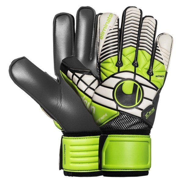 Uhlsport Eliminator Super Goalkeeper Gloves Graphite White/Green - Best Buy Soccer