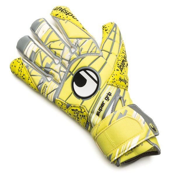 Uhlsport Eliminator Supergrip HN Goalkeeper Gloves Lite Flue Yellow/Griffin - Best Buy Soccer