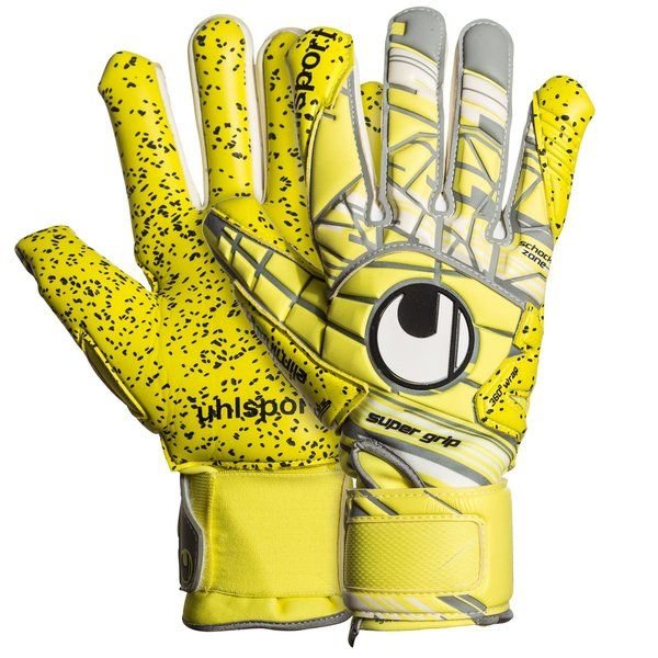 Uhlsport Eliminator Supergrip HN Goalkeeper Gloves Lite Flue Yellow/Griffin - Best Buy Soccer