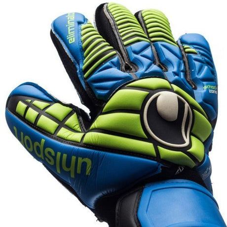 Uhlsport Eliminator Supersoft Goalkeeper Gloves Black/Blue/Power Green - Best Buy Soccer