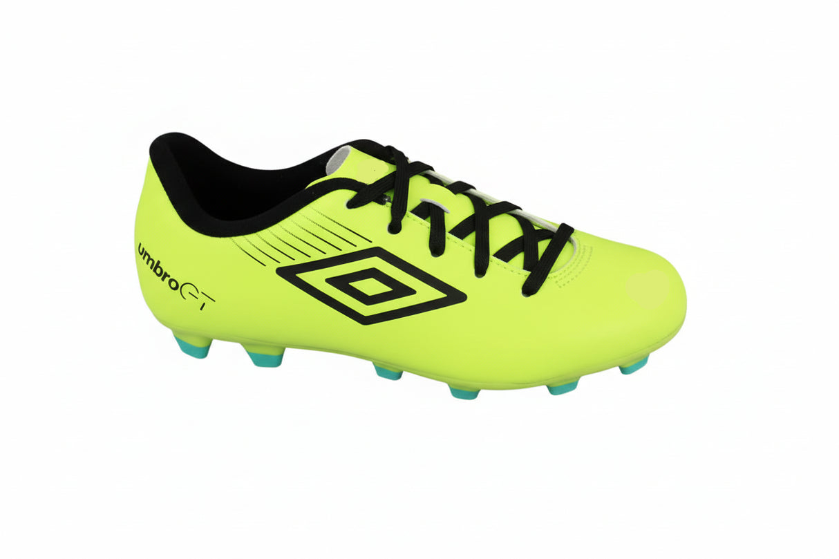 Umbro GT II Shield FG Youth Firm Ground Soccer Cleats - Lime/Turquoise
