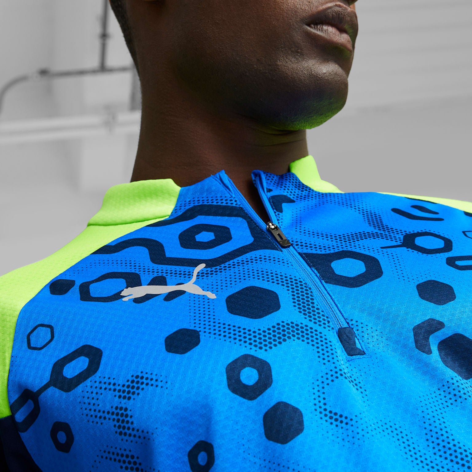 PUMA IndividualCUP 1/4 Zip Top White/Red/Blue