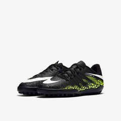 Botas de fútbol para césped artificial Nike Jr HyperVenom Phelon II TF para niños, color negro, blanco y azul