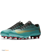Nike Vapor 12 Academy CR7 FG/MG Men's Soccer Cleats - Clear Jade/Gold/Black
