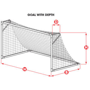 KWIKGOAL 8H x 24W x 3D x 8 1/2B, 120mm mesh, Solid Braid Knotless