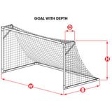 KWIKGOAL 8H x 24W x 3D x 8 1/2B, 120mm mesh, Solid Braid Knotless