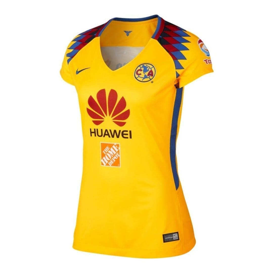 Nike Club América Tercera Camiseta de Mujer 17/18 - Amarillo/Azul Royal