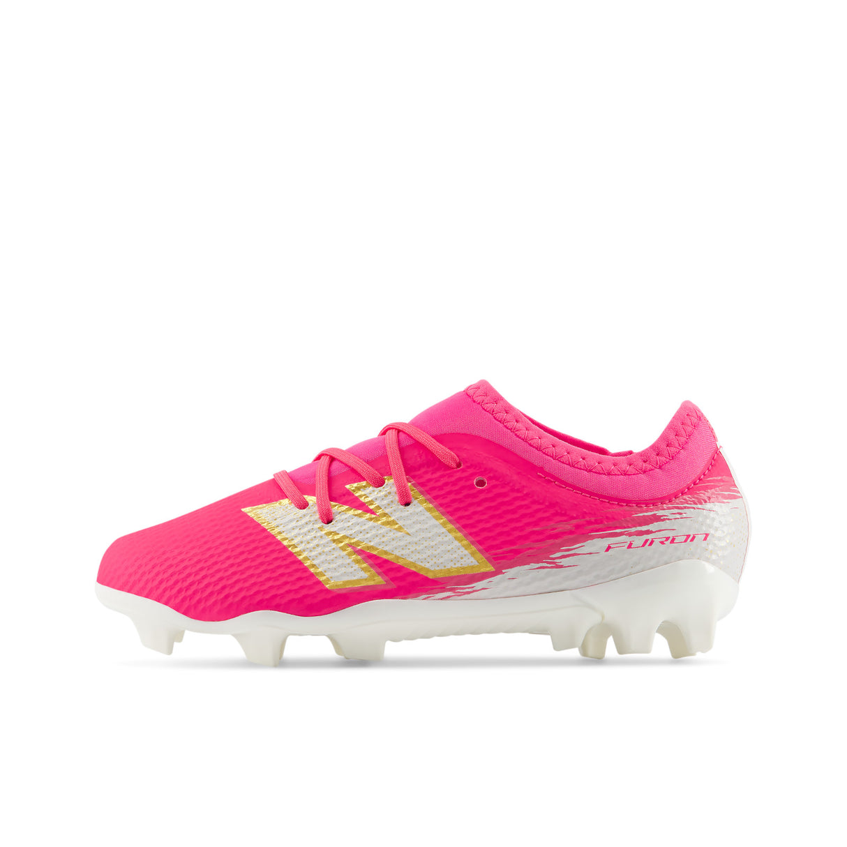 New Balance Furon Team V8 FG Firm Ground Youth Soccer Cleats - Pink Heat