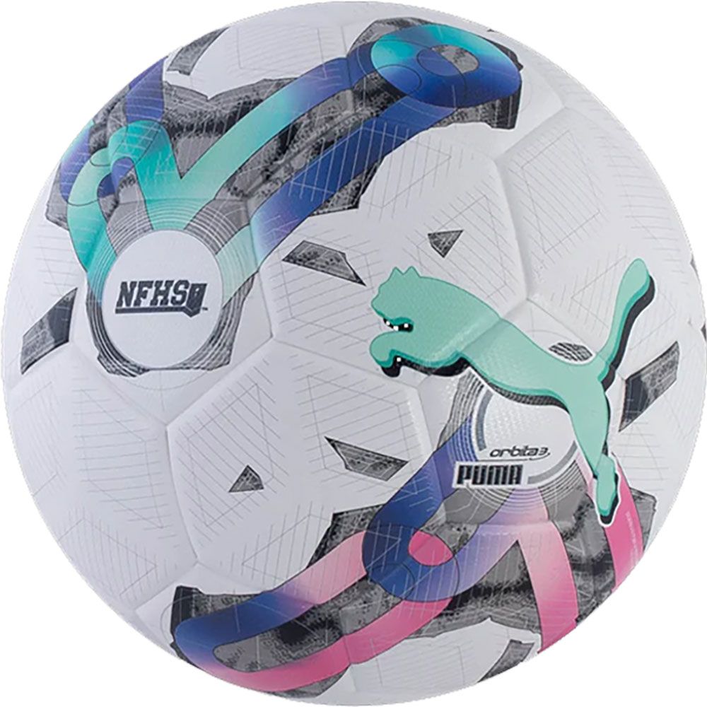PUMA Orbita 3 TB NFHS Soccer Ball White/Multi-Color