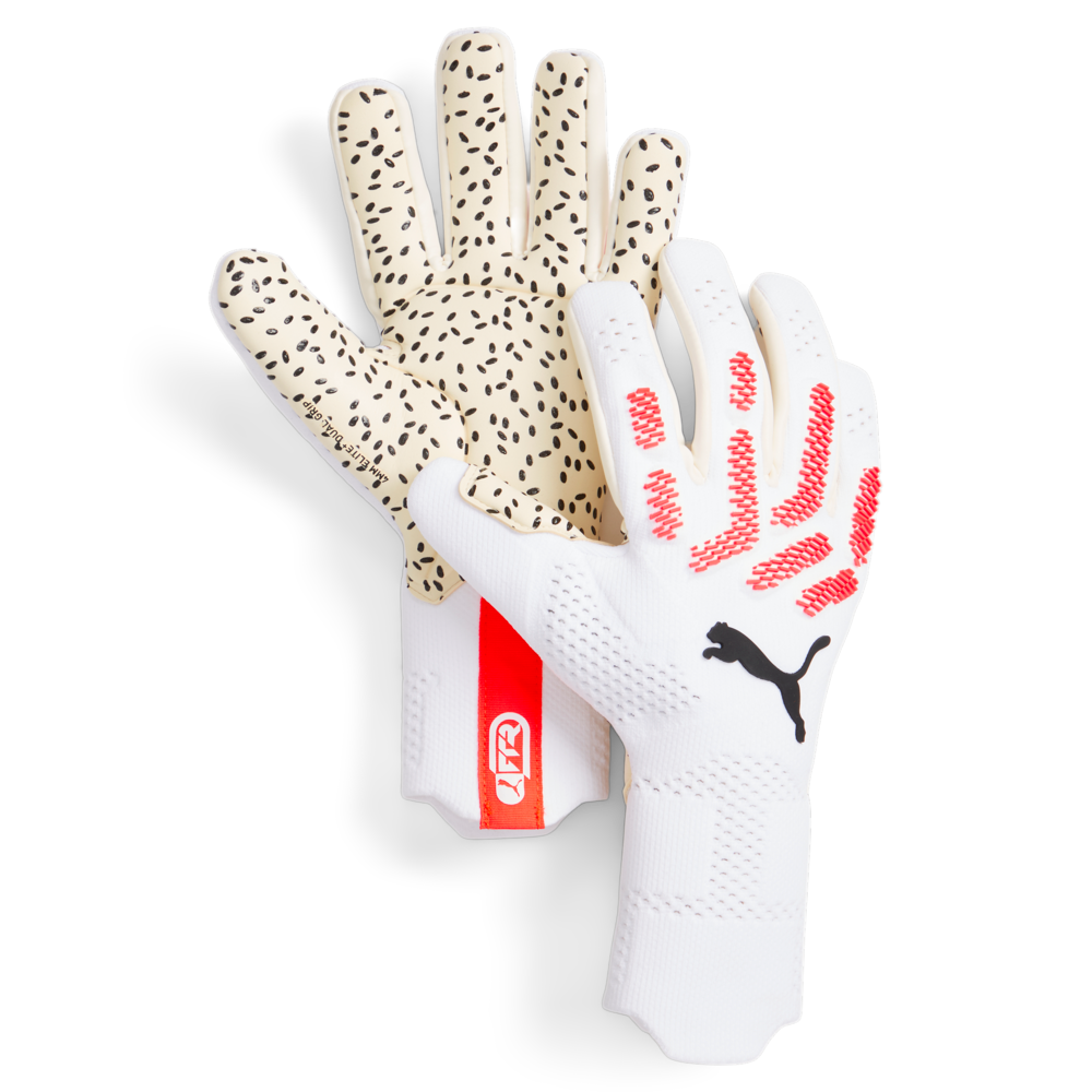 PUMA Future Ultimate Negative Cut Goalkeeper Gloves White/Fire Orchid