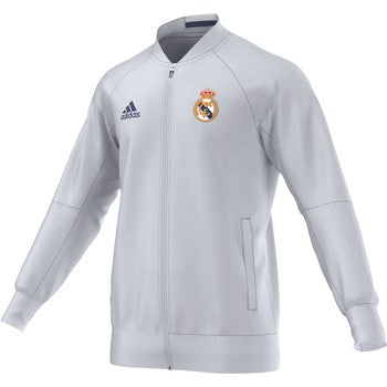 Chaqueta Adidas Real Anthem blanca y morada