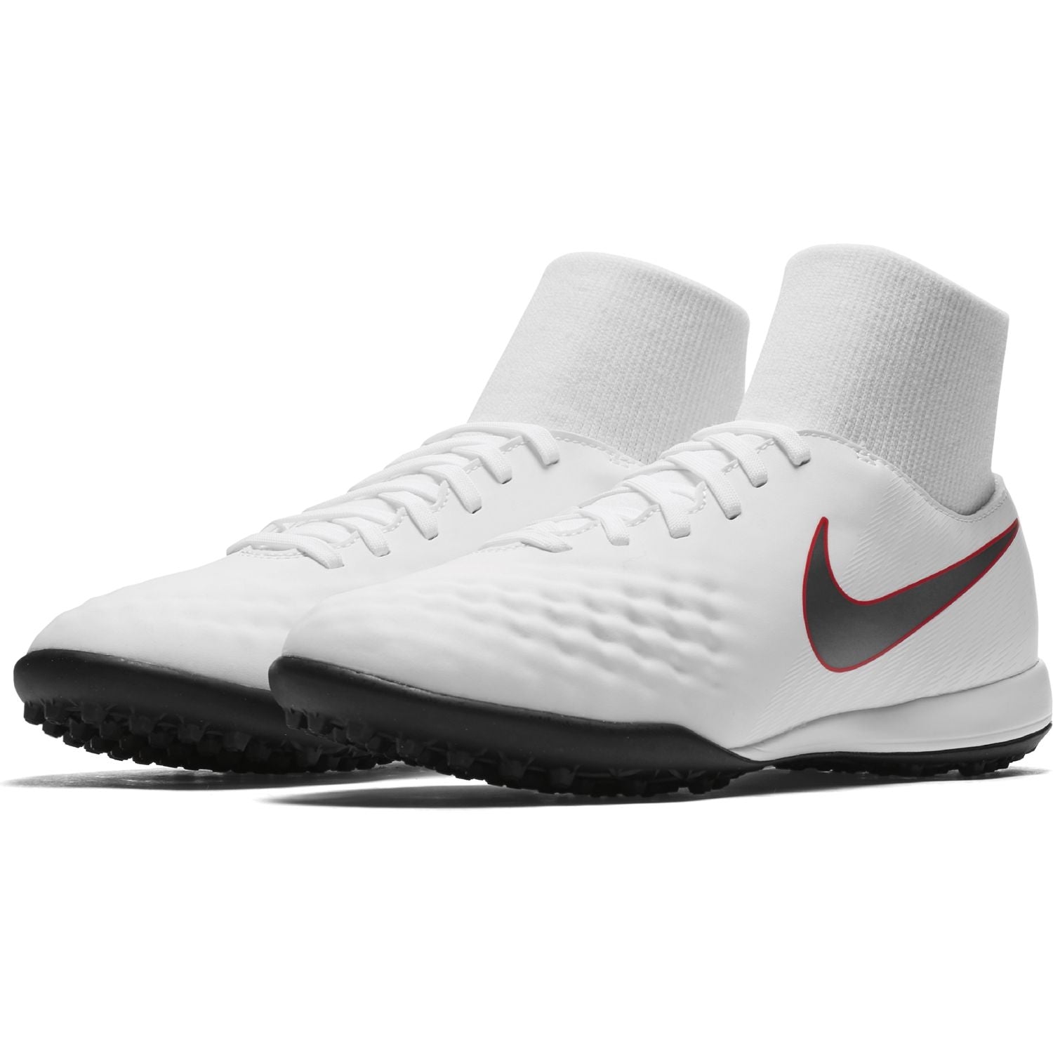 Nike Kid's JR ObraX 2 Academy TF Turf Boots White/Grey/Crimson