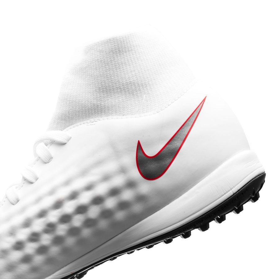 Nike Kid s JR ObraX 2 Academy TF Turf Boots White Grey Crimson Best Buy Soccer