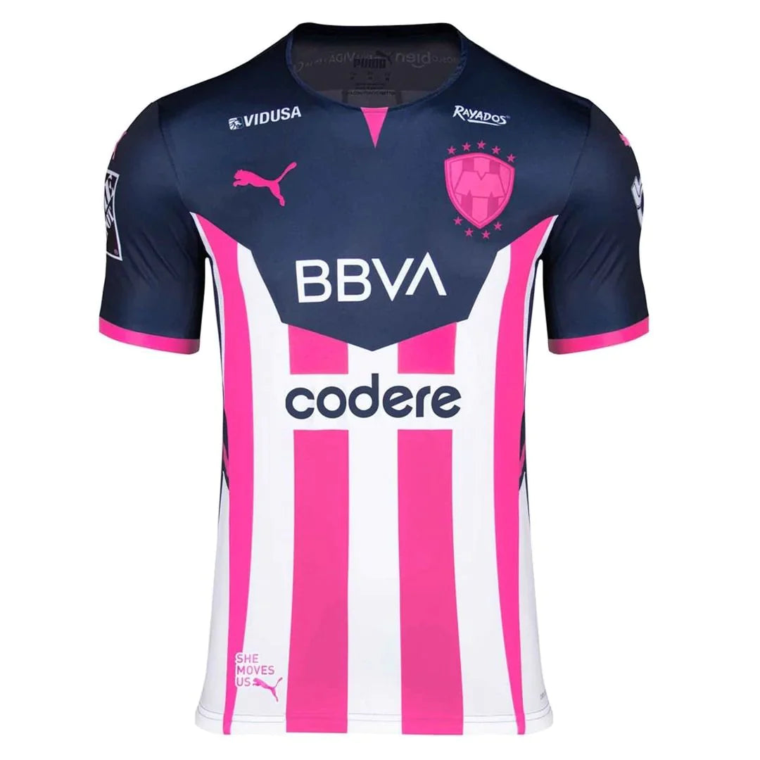 Camiseta PUMA Monterrey 21 Concientización sobre el cáncer de mama Azul marino/Rosa