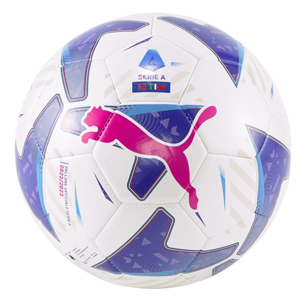 Puma Orbita Serie A MS Soccer Ball White/Blue Glimmer/Sunset Glow
