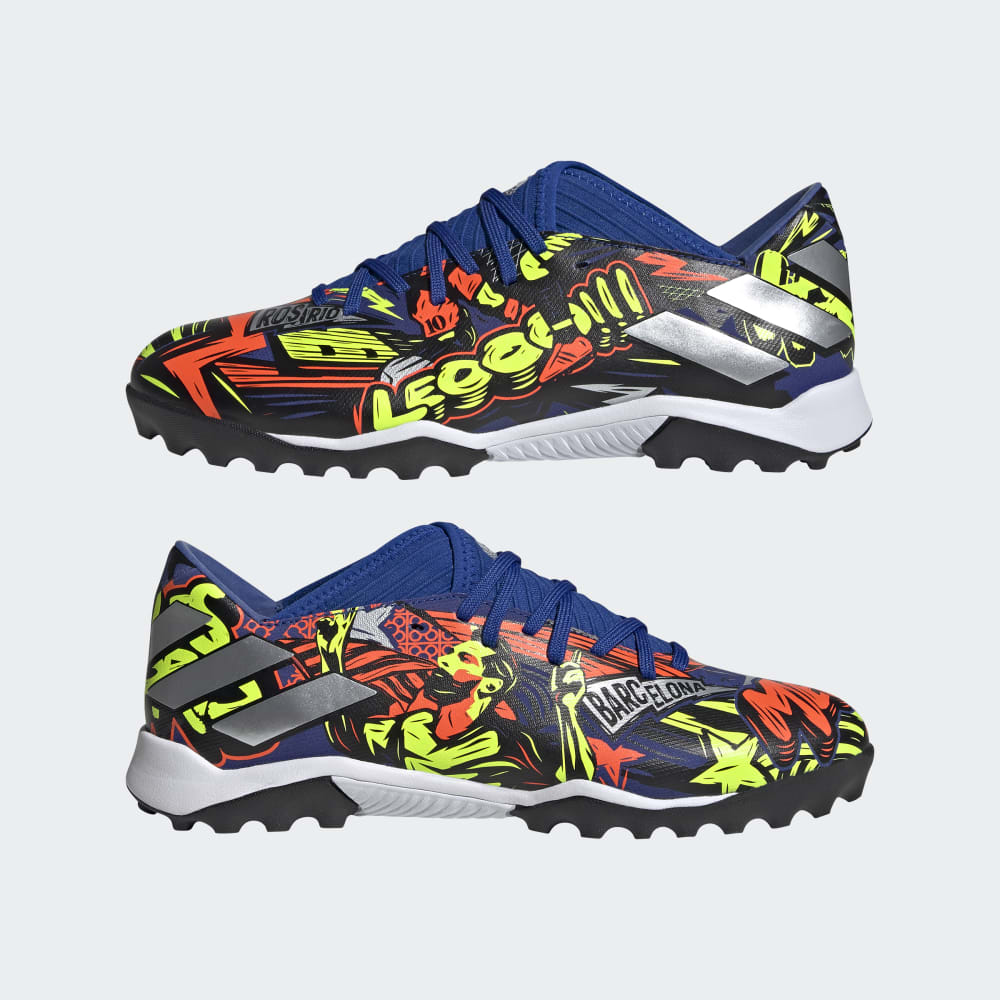 Botas de fútbol adidas Nemeziz Messi 19.3 TF Turf Royal/Amarillo/Rojo