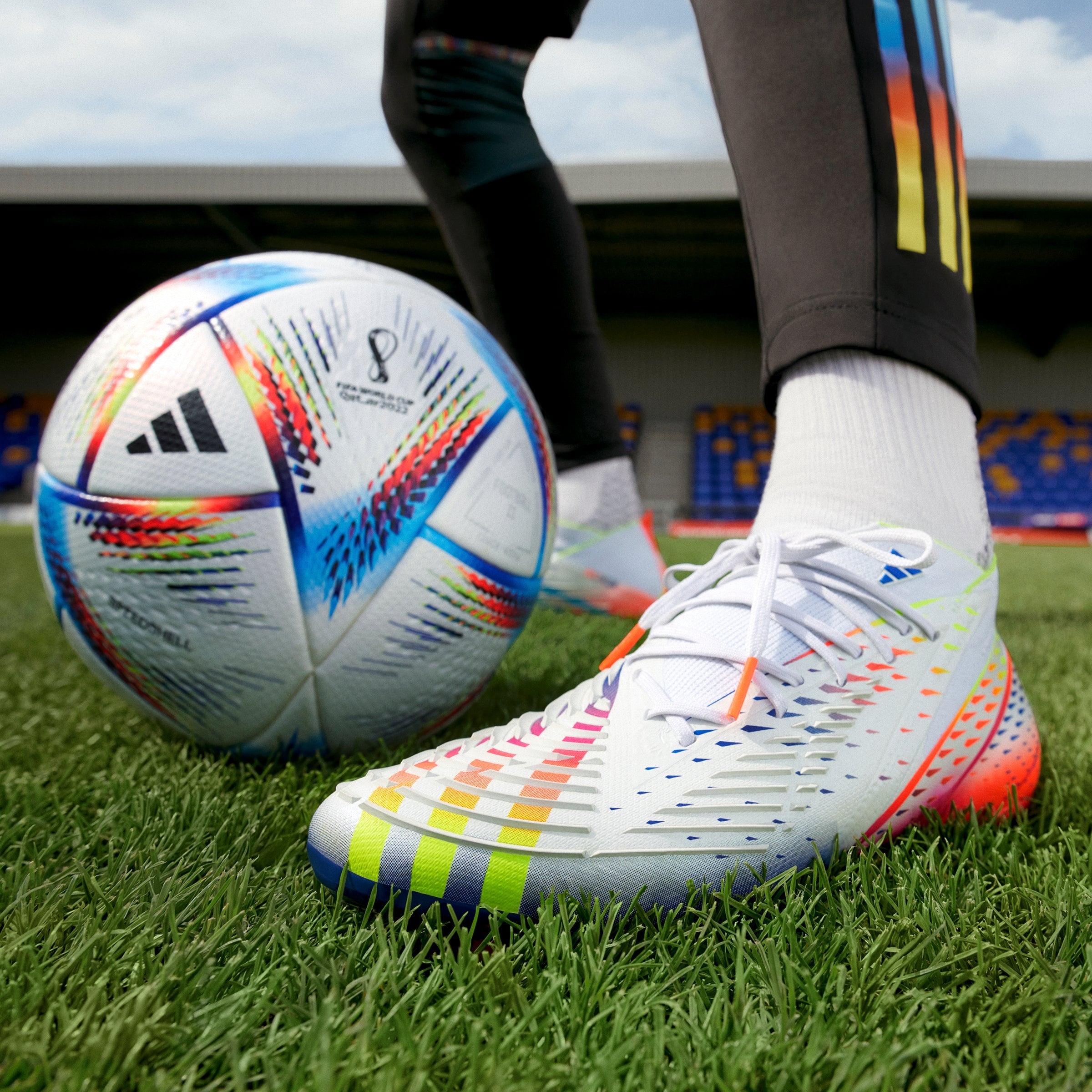 Adidas Predator Edge.1 FG White Solar Yellow Blue 8.5
