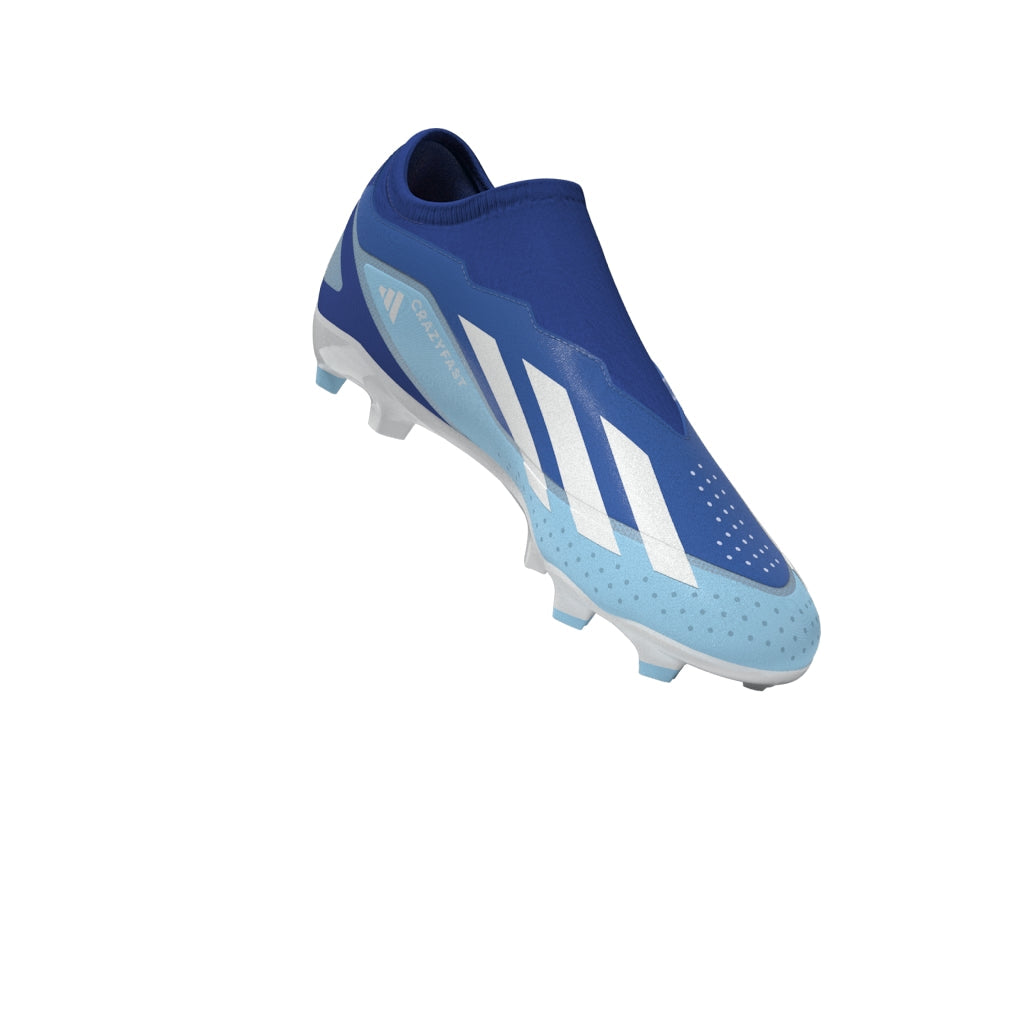 Adidas x Crazyfast.3 Laceless FG Firm Ground Soccer Cleats Royal White 10.5