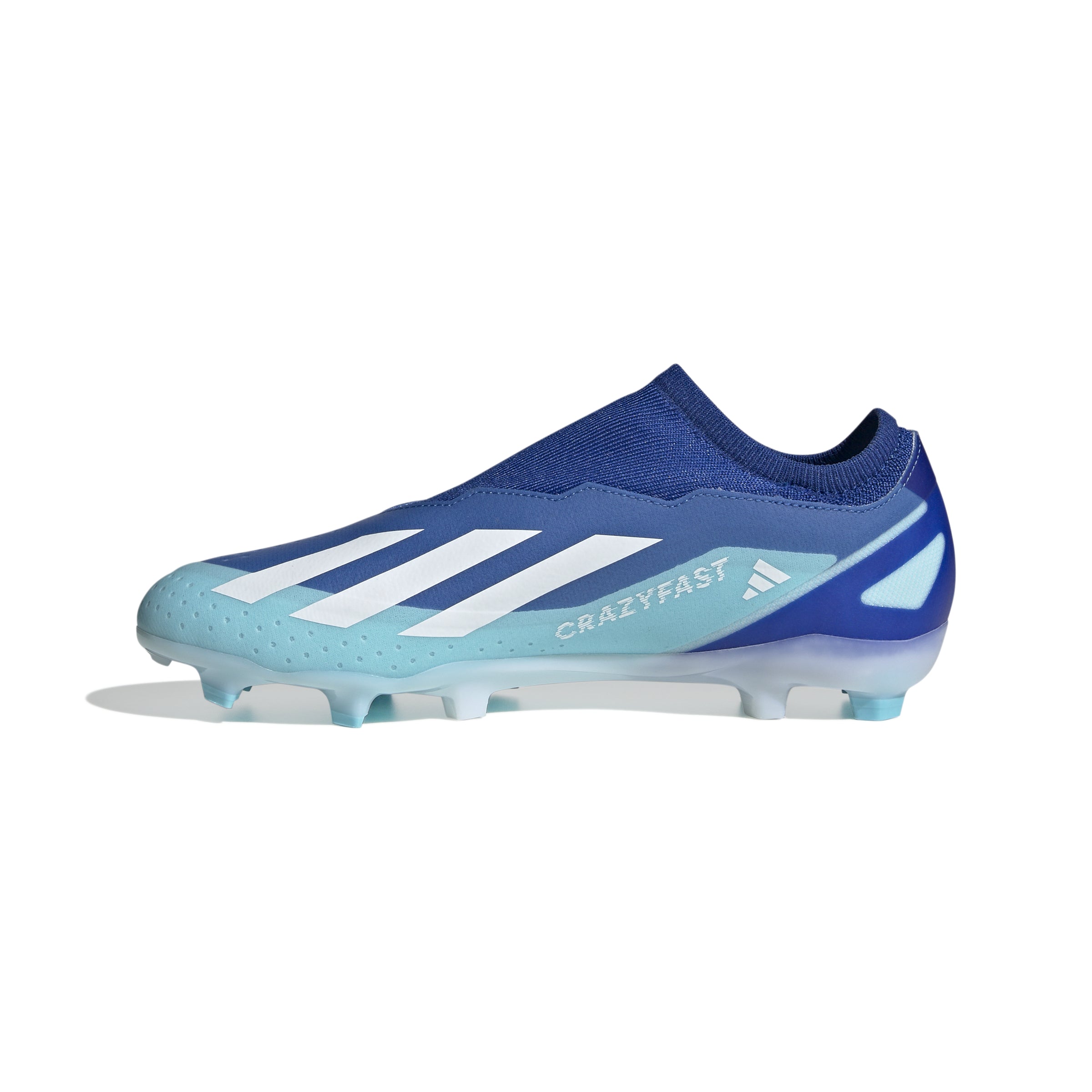 Adidas x Crazyfast.3 Laceless FG Firm Ground Soccer Cleats Royal White 10.5