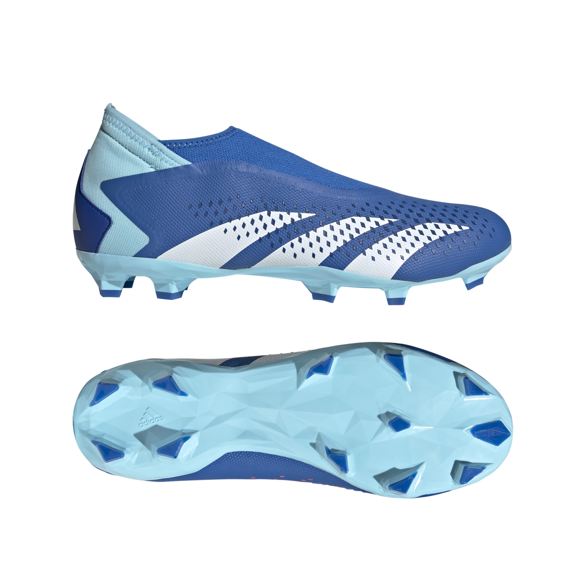 Adidas Predator Accuracy.3 Laceless FG Firm Ground Soccer Cleats Royal White 9.5
