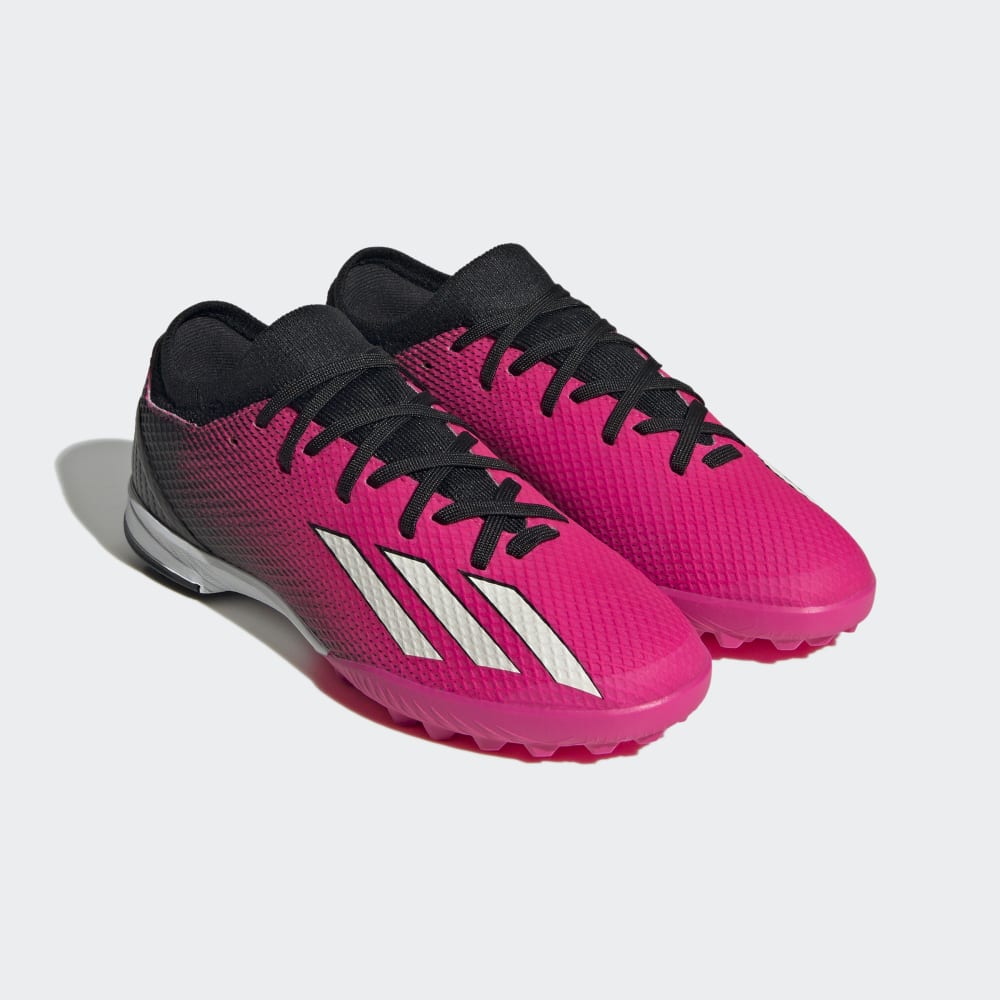 adidas Kid's X Speedportal.3 TF J Turf Football Boots Black/Pink