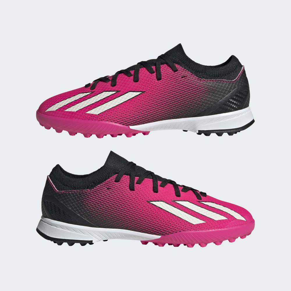 adidas Kid's X Speedportal.3 TF J Turf Football Boots Black/Pink