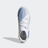 adidas Kid's Predator Edge 3 TF J Turf Football Boots White/Blue