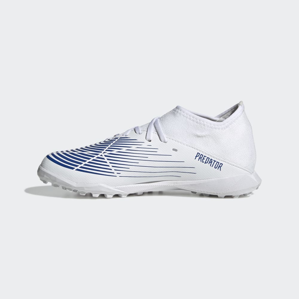 adidas Kid's Predator Edge 3 TF J Turf Football Boots White/Blue