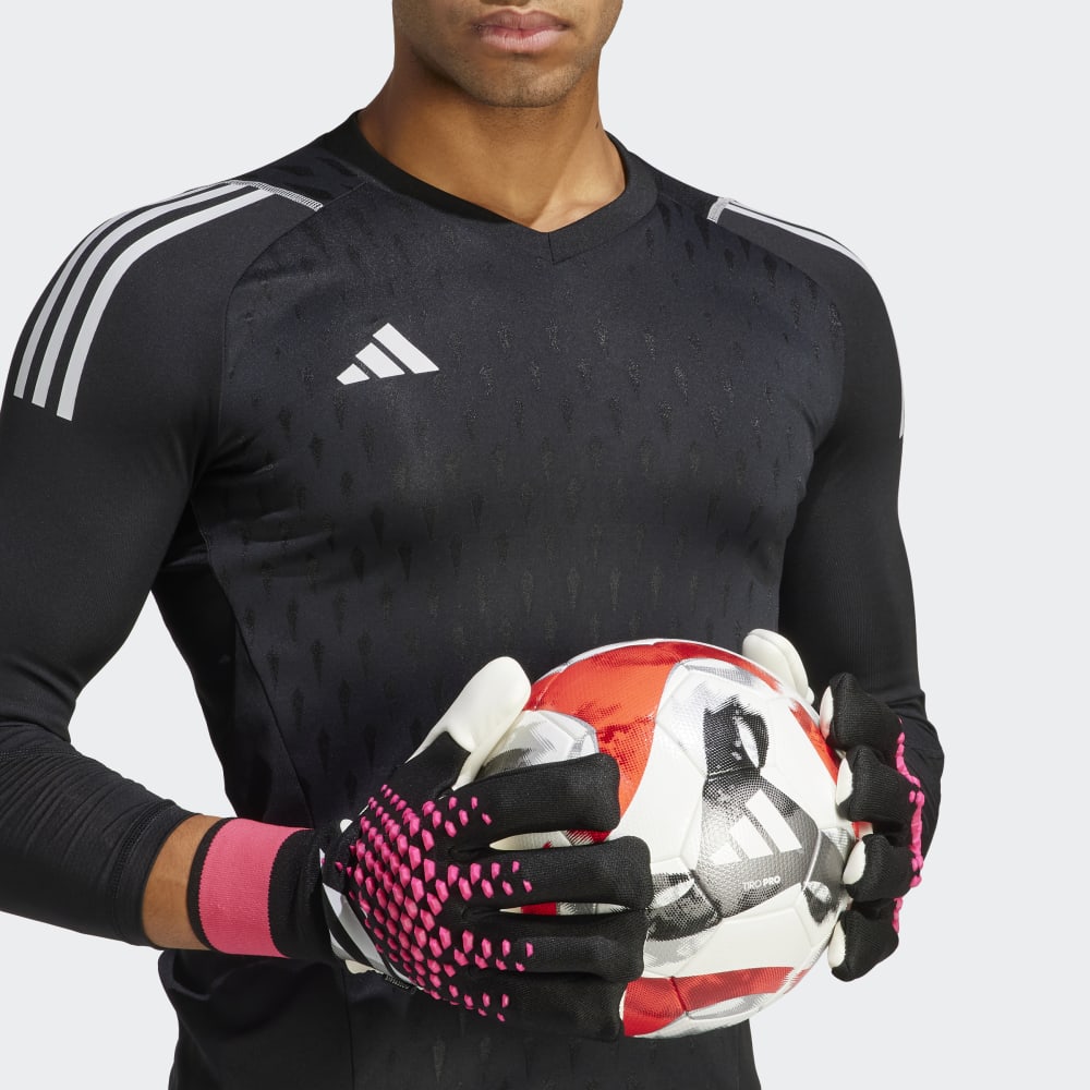 adidas Predator Pro Fingersave Goalkeeper Gloves Black/White/Shock Pink