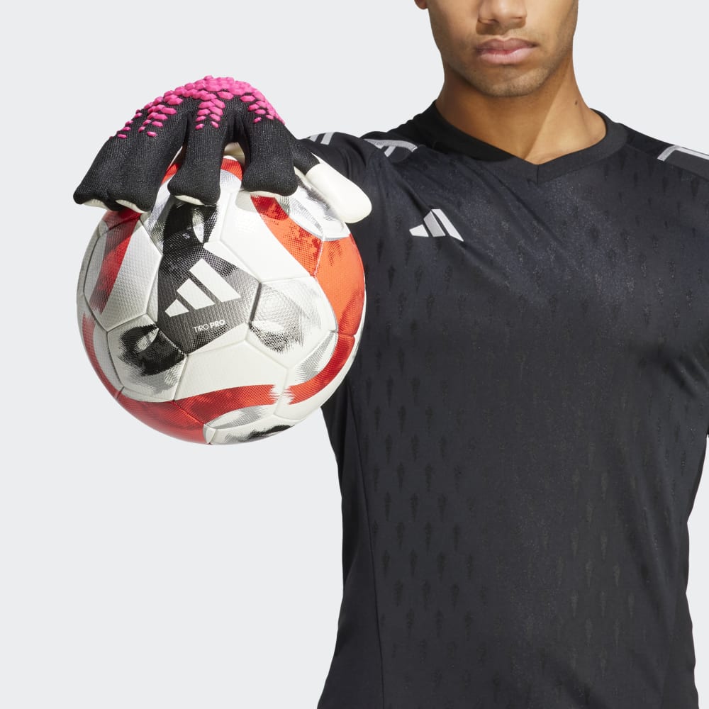 adidas Predator Pro Fingersave Goalkeeper Gloves Black/White/Shock Pink