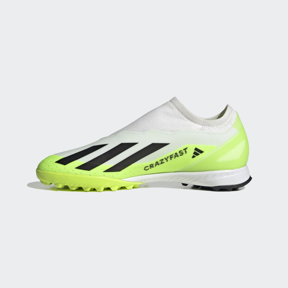 adidas X Crazyfast.3 TF Turf Soccer Shoes White/Black/Lucid Lemon