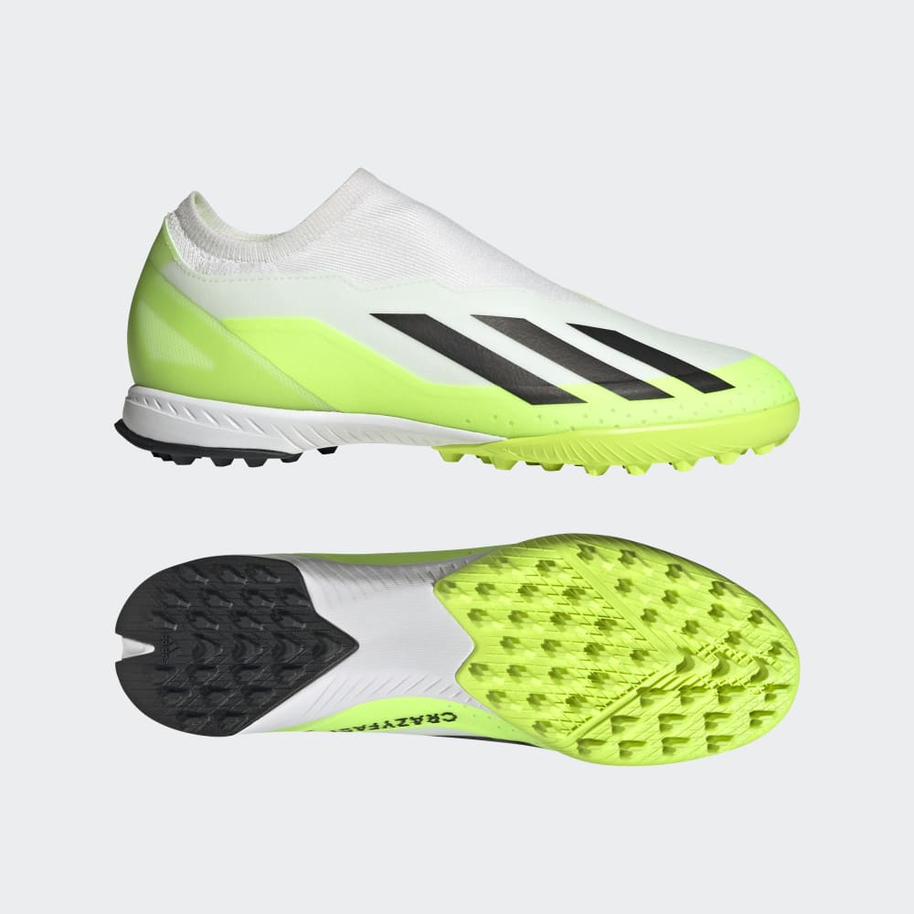 adidas X Crazyfast.3 TF Turf Soccer Shoes White/Black/Lucid Lemon