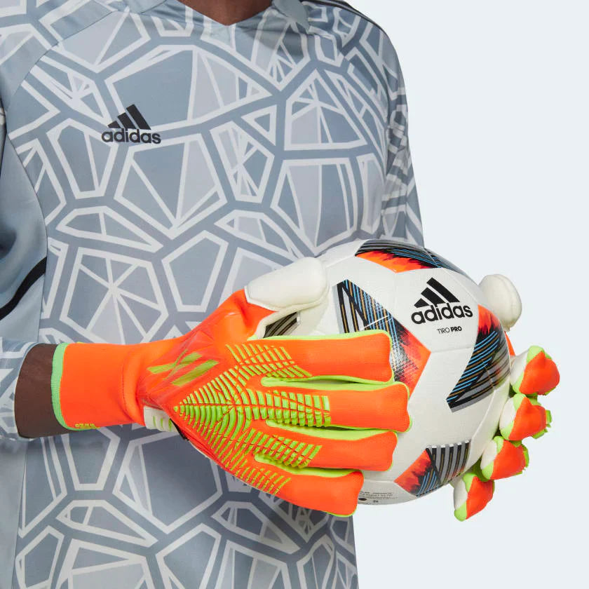 Guantes de portero adidas Predator Edge Fingersave Pro rojo solar/verde solar