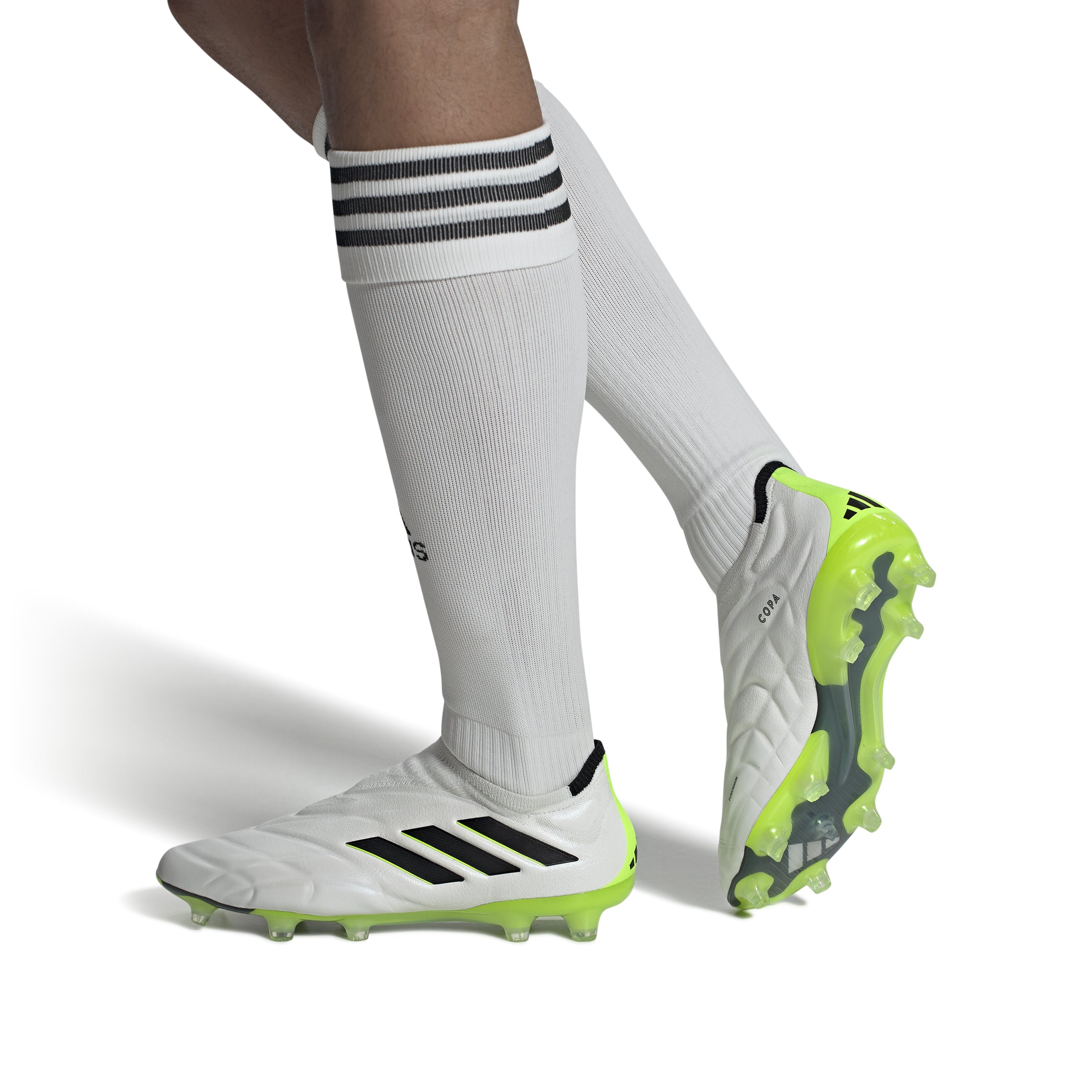 adidas Copa Pure+ FG Firm Ground Soccer Cleats White/Black/Lucid Lemon - Best Buy Soccer