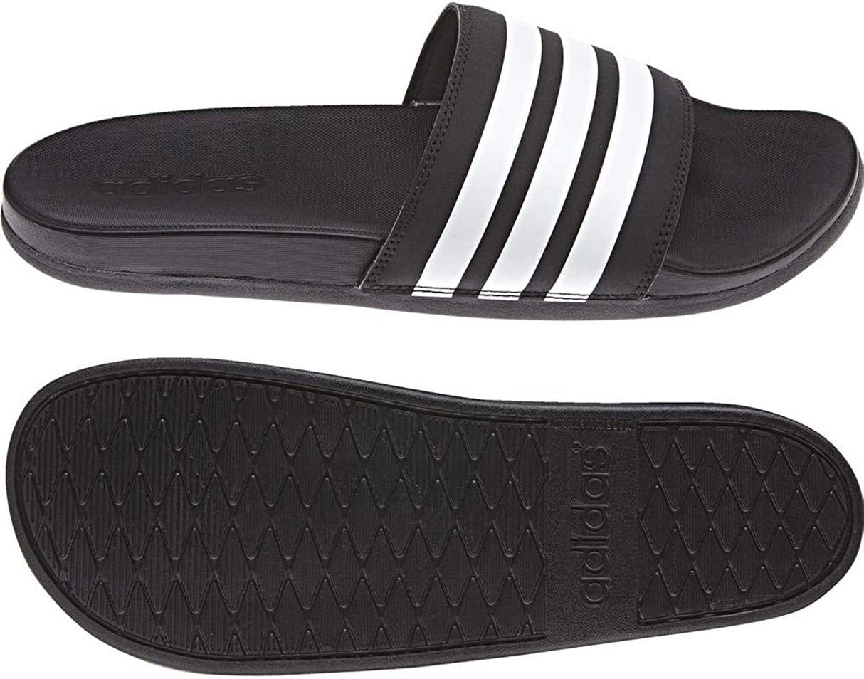 adidas Men's Adilette Comfort Slides Black/White - Best Buy Soccer